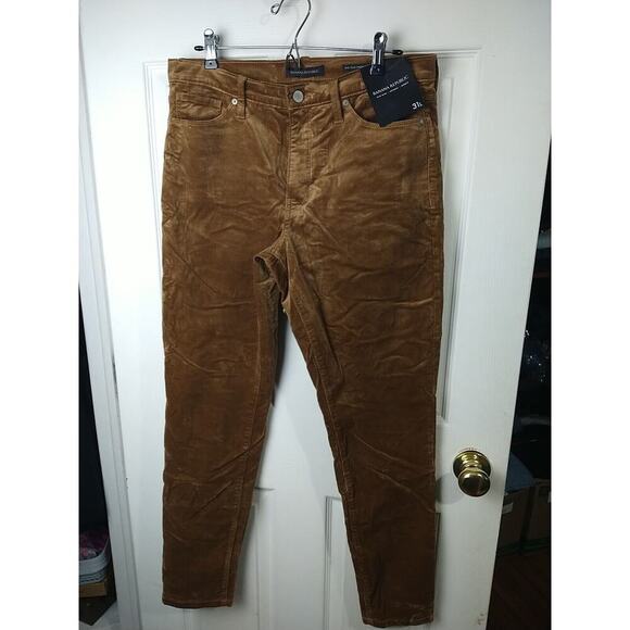 Banana Republic Woman 34/31 Inseam Corduroy Pants Mid Rise Ankle Skinny Brown... - Picture 1 of 11